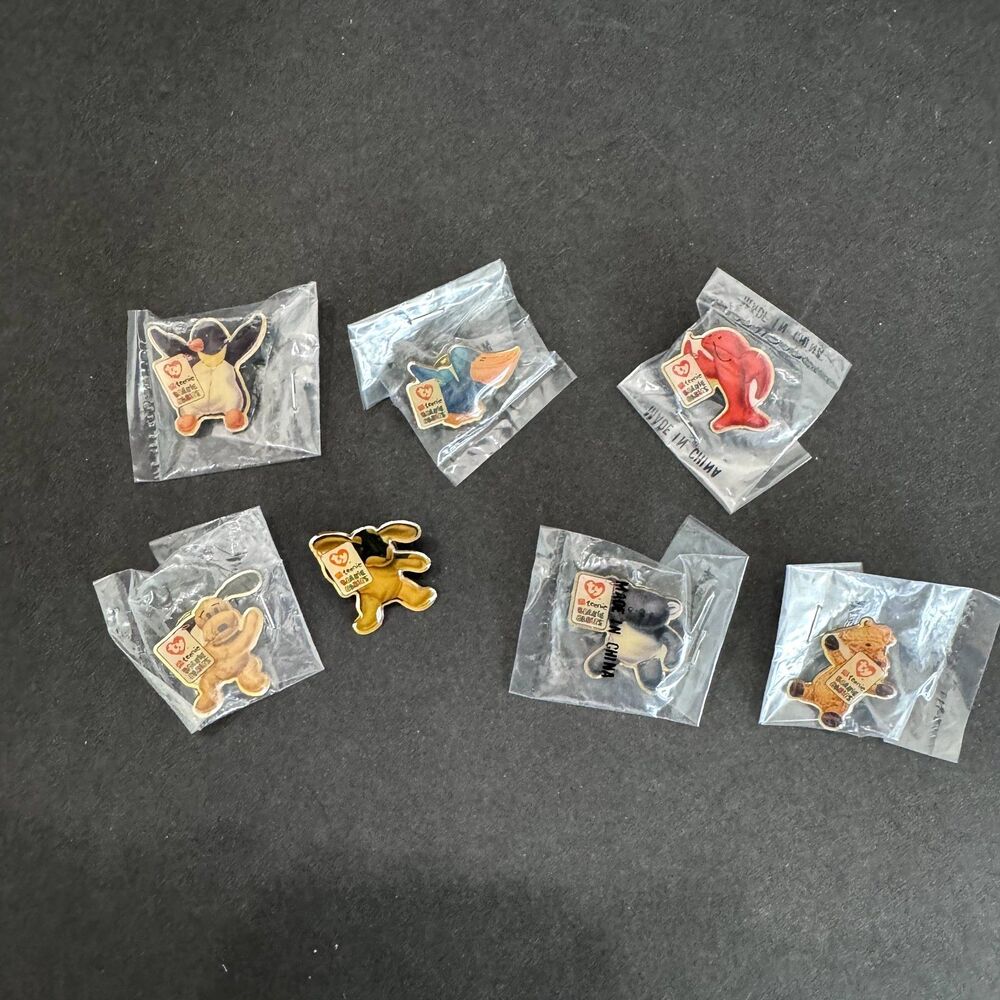 TY MCDONALD'S SPECIAL EDITION TEENIE BEANIE BABY CREW PIN SET 1998 ~ 7 PIN SET